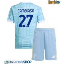 Maglie da calcio Juventus Andrea Cambiaso #27 Seconda Maglia Bambino 2025-26 Manica Corta (+ Pantaloni corti)